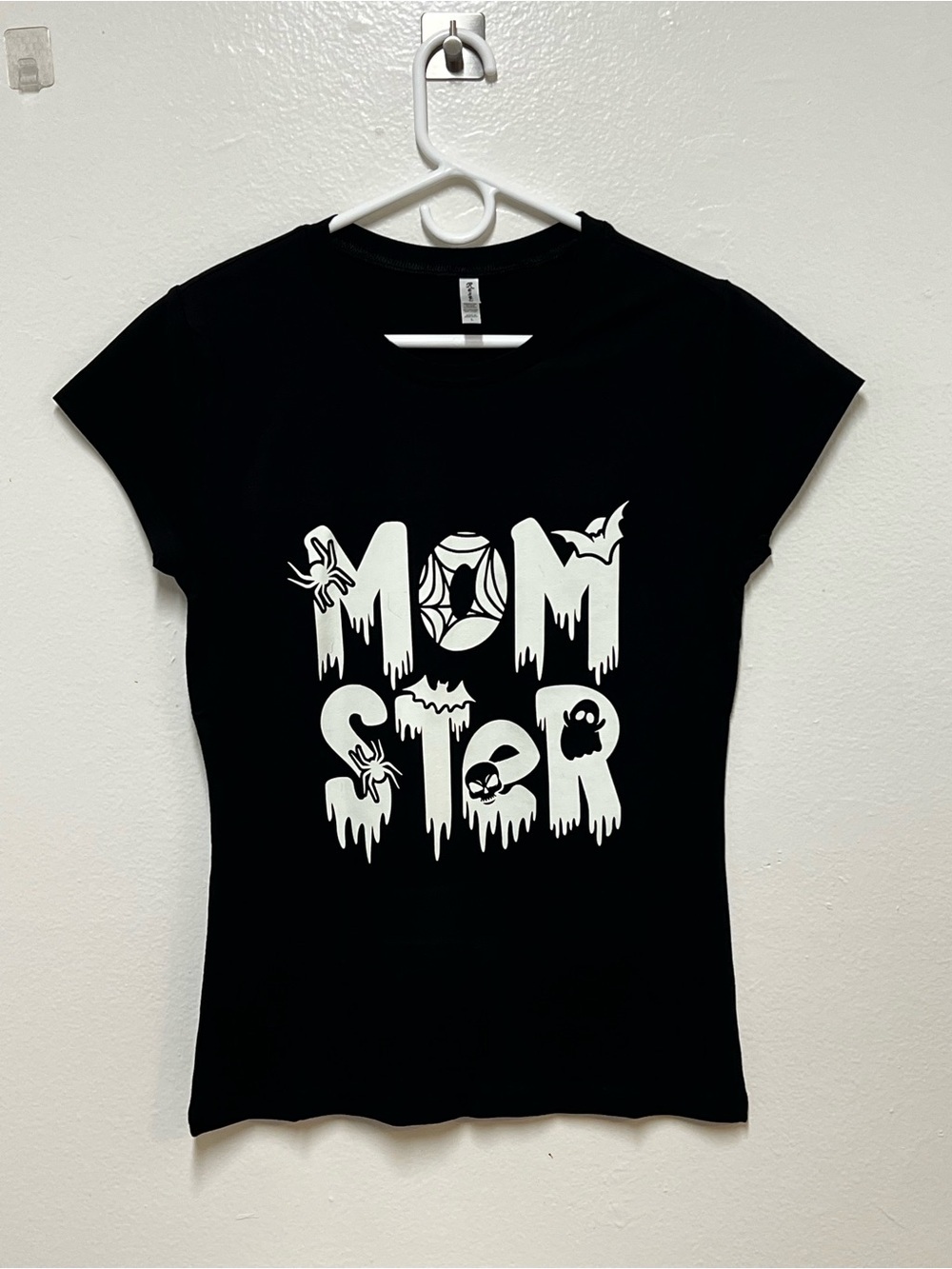 Ladies glow in the dark Black "Monster" Graphic Tee - Picture 2 of 3